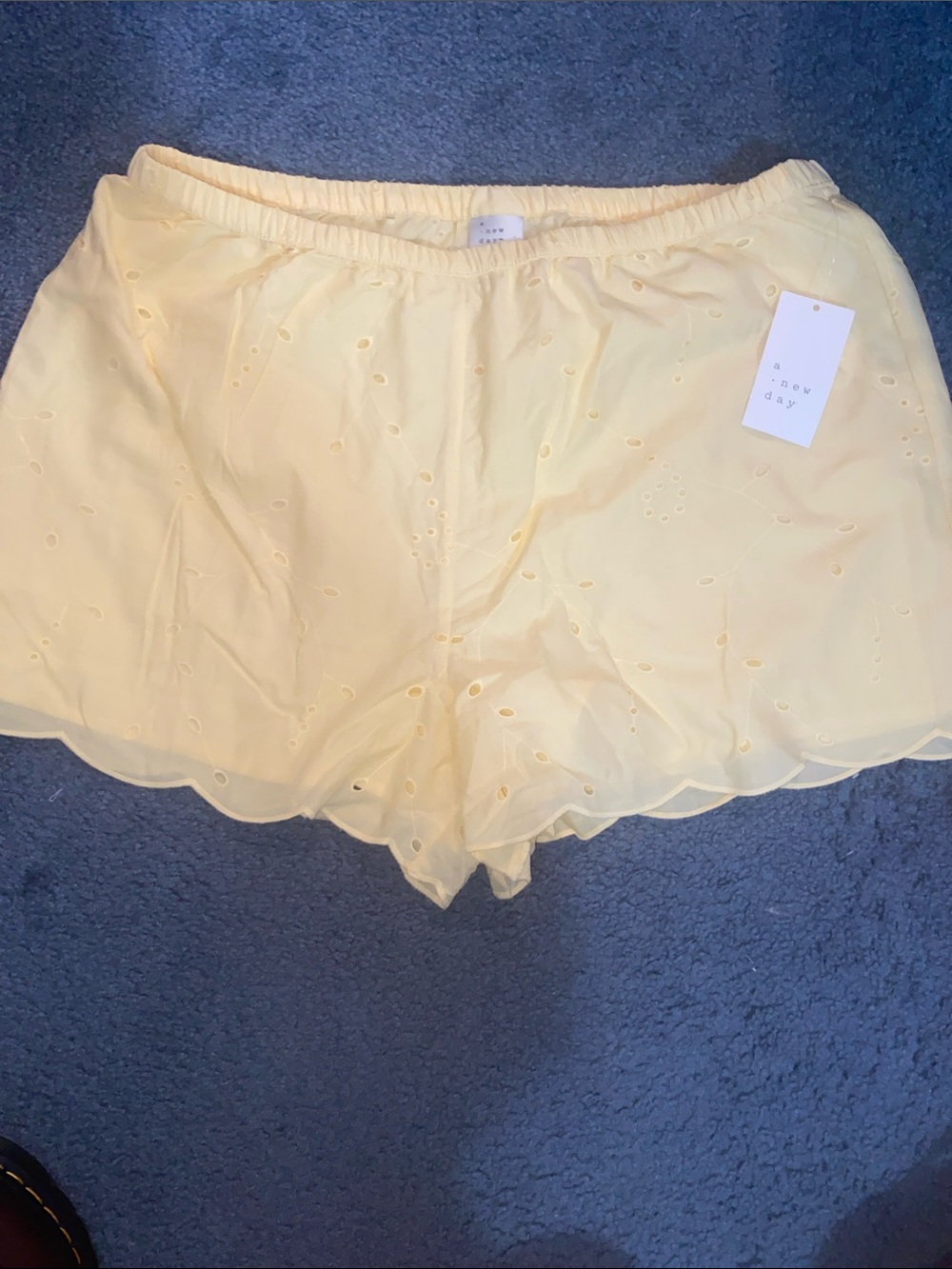 a new day Pale Yellow Elastic Waist Shorts